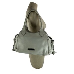 Vintage COLE HAAN white pebbled leather shoulder bag purse multi pockets